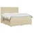 vidaXL Postelja boxspring z vzmetnico Krem 160 x 200 cm Blago
