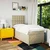 Vidaxl Box spring postelja z vzmetnico krem 100x200 cm blago