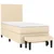 Vidaxl Box spring postelja z vzmetnico krem 80x200 cm blago