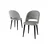 Hanah Home set trpezarijskih stolica Pane 6 kom, siva tkanina Babyface, crne metalne noge