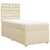 vidaXL Box spring postelja z vzmetnico krem 90x190 cm blago