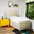 Vidaxl Box spring postelja z vzmetnico krem 90x190 cm blago