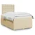 Vidaxl Box spring postelja z vzmetnico krem 120x200 cm blago