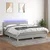 Vidaxl Box spring postelja z vzmetnico LED sv. siva 160x200 cm blago