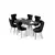 HANAH HOME Rasklopivi trpezarijski sto i stolice (7 delova) Esla Black Marble Chrome Black