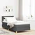 Vidaxl LED Box Spring Postelja Temno siva 90 x 190 cm blago