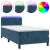 Vidaxl Box spring postelja z vzmetnico LED temno modra 80x200 cm žamet