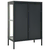 Komoda antracit 75 x 35 x 105 cm od čelika i stakla
