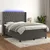 Vidaxl Box spring postelja z vzmetnico LED temno siva 140x200 cm žamet