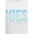 GUESS Majica svetlo modra/srebrna/bela