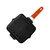 Grill pan, cast iron, 21x21 cm, Orange handle - LAVA