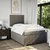 Vidaxl Box spring postelja z vzmetnico taupe 120x200 cm blago