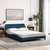 Krevet s madracem Dover plavi 140 x 190 cm od tkanine