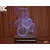 Black Cut 3D Lampa Meda i srce, Svetloplava