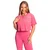 GymBeam Women‘s Limitless Cropped T-Shirt Dragonfruit