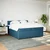 Vidaxl Box spring postelja z vzmetnico modra 200x200 cm žamet