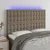 Vidaxl LED posteljno vzglavje taupe 144x5x118/128 cm blago