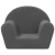 Dječja sofa antracit od mekanog pliša