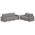 Dvodijelni set sofa s jastucima, taupe tkanina