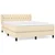 Vidaxl Box spring postelja z vzmetnico krem 140x190 cm blago
