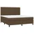 Vidaxl Box spring postelja z vzmetnico LED temno rjava 180x200cm blago