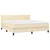Vidaxl Box spring postelja z vzmetnico LED krem 180x200 cm blago