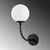 Opviq Zidna lampa Sferis-15031, 15x26x35cm, IP20, Crno-bela