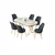 Hanah Home Set Trpezarijski sto i 6 stolica Lai, Antracit-beli