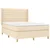 Vidaxl Box spring postelja z vzmetnico krem 140x200 cm blago