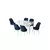 Hanah Home Set Trpezarijski sto i 6 stolica Zen, Plavo-beli