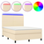 Krevet box spring s madracem LED krem 140x190 cm od tkanine