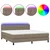 Vidaxl Box spring postelja z vzmetnico LED taupe 160x200 cm blago