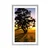 Plakat s paspartujem samotno drevo ob sončnem zahodu - 20x30 silver
