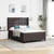 Vidaxl LED Box Spring Postelja Temno rjava 140 x 200 cm blago