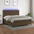 Vidaxl Box spring postelja z vzmetnico LED temno rjava 160x200cm blago