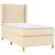 Vidaxl Box spring postelja z vzmetnico krem 100x200 cm blago