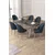 Hanah Home trpezarijski set Pem, sto i 6 stolica, antracit ploča Irony, hromirane noge, antracit tkanina Babyface