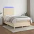 Vidaxl Box spring postelja z vzmetnico LED krem 120x200 cm blago