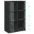 Visoka komoda s vratima crna 68x37x109 cm konstruirano drvo