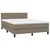 Vidaxl Box spring postelja z vzmetnico taupe 140x190 cm blago
