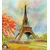 Tapeta Eifflov stolp v pastelnih barvah - 245x270