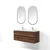 Skye Decor Set kupatilskog ormarića sa umivaonikom i ogledalom, 2 dela, Braon