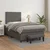Vidaxl Box spring postelja z vzmetnico siva 120x190 cm umetno usnje