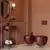 Infinity nadgradni lavabo 60cm rustik bordo