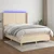 Vidaxl Box spring postelja z vzmetnico LED krem 140x190 cm blago