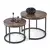 SET od 2 stolića za kafu OREO, prečnici 43/53 cm, crna/orah