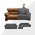 VivoVita Stretch&Sit SOFA – Raztegljive prevleke za sedežno garnituro - KOTNA SEDEŽNA (2x dvosed), siva