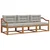 Set vanjskih sofa s jastukom 3 pcs Prirodna i svijetlo siva
