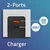Polnilnik Qoltec 52382 GaN POWER PRO, 1xUSB-C, 1xUSB-A, 100W, črn