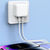 Stenski polnilec PlugWise 40W s tankim ogrodjem in dvema USB-C PD 3.0 vhodoma - snow white